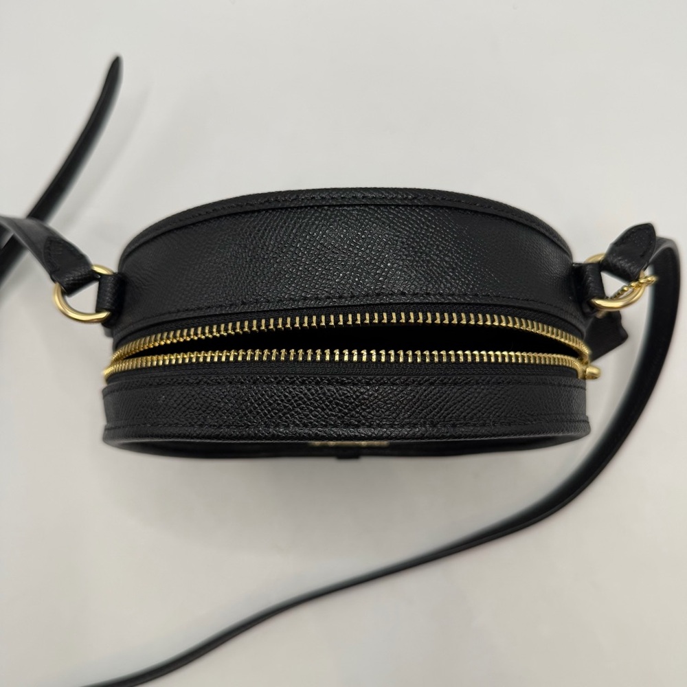Coach Black Leather Crossbody Bag Gold Hardware - Picture 3 of 7